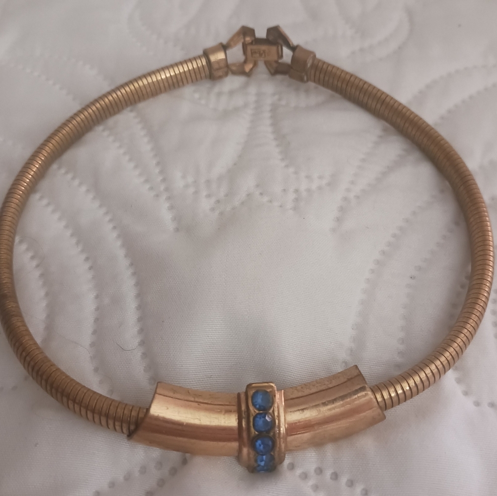 Coro Pegasus Art Deco Necklace Sapphire Jewel Accents